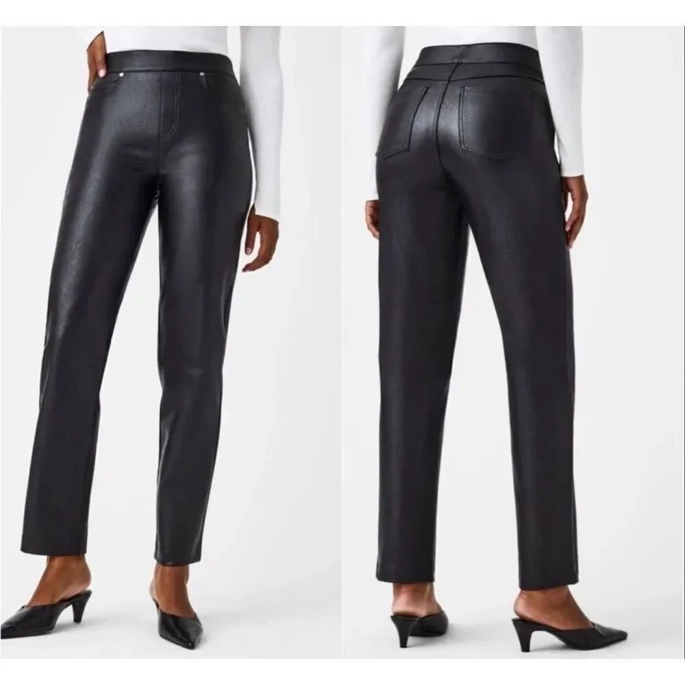 Spanx Faux Leather Straight Leg Pant XL